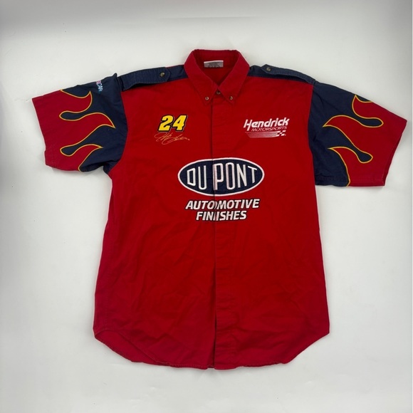 Vintage Nascar 24 Jeff Gordon Button Up Shirt Chase Authentic DuPont - Picture 2 of 5